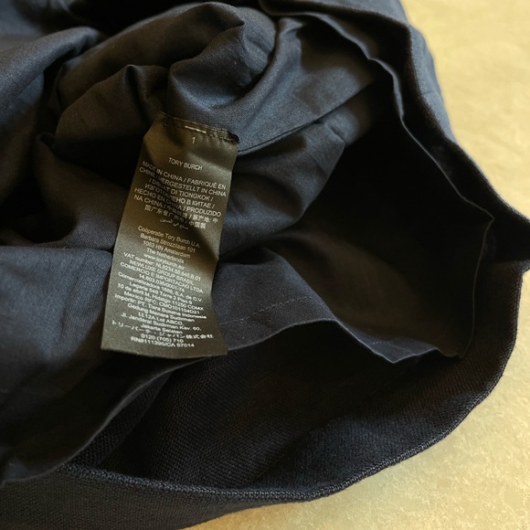 Tory Burch Sleeveless Linen Dress In Navy Size 6 - Picture 12 of 12